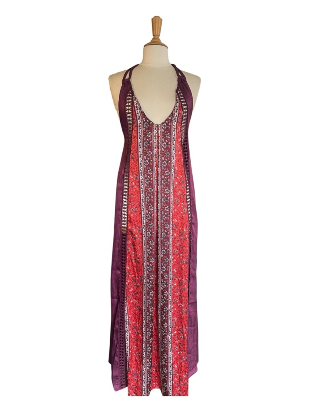 Free People Bohemian Nights Maxi Slip Dress Floral Size XS